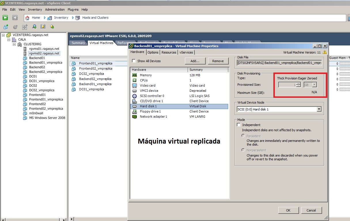 Replicación de máquinas virtuales con Acronis Backup for VMware 9 ...