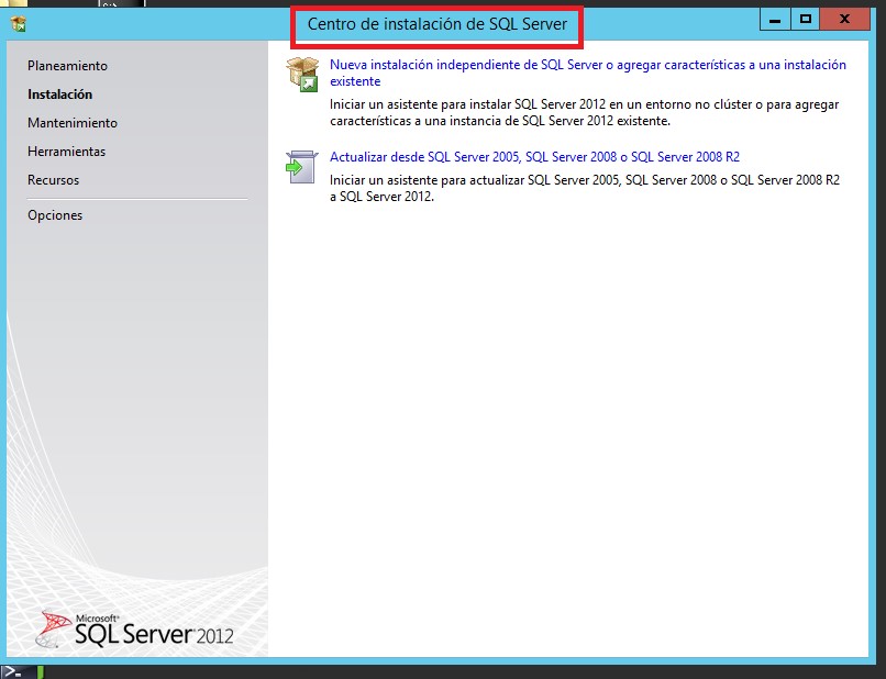 Instalación de SQL Server Management Studio 2012 sobre Servidor vCenter ...