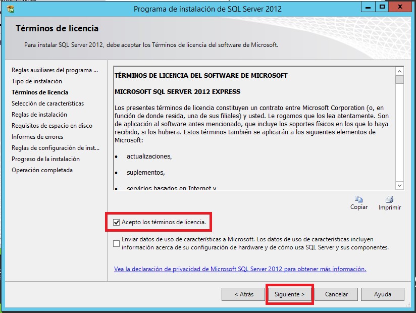 Instalación de SQL Server Management Studio 2012 sobre Servidor vCenter ...