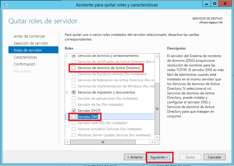 Eliminar un controlador de dominio sobre MS Windows Server 2012 R2 ...