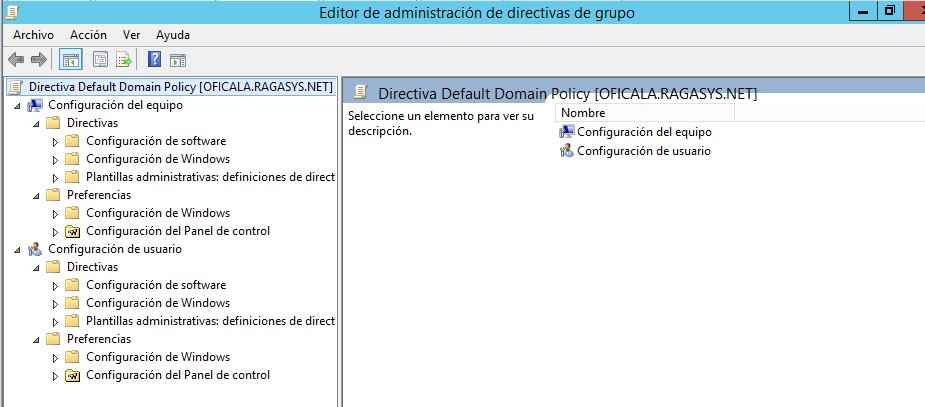 Administración de directivas de grupo (GPO) sobre MS Windows Server
