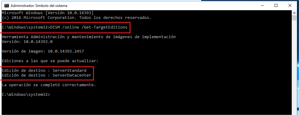 Convertir versión de evaluación MS Windows Server 2016 Standard a ...
