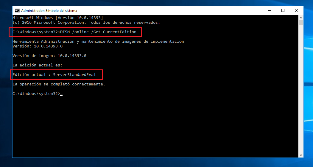 Convertir versión de evaluación MS Windows Server 2016 Standard a ...