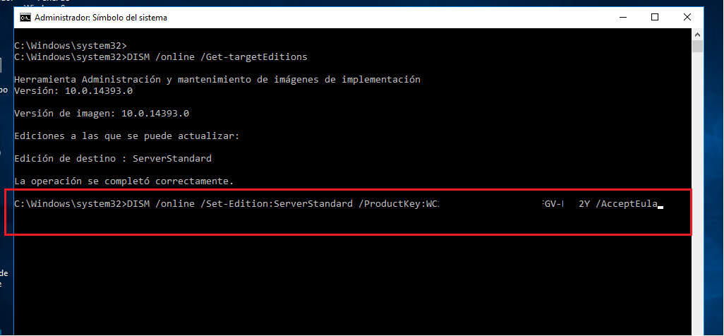 Convertir versión Essentials de MS Windows Server 2016 a Standard ...