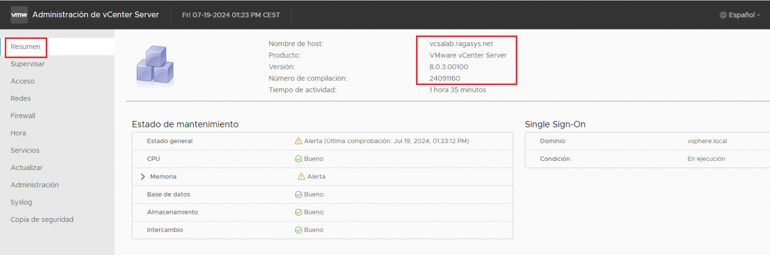 Actualizar vCenter Server Appliance 8.0 Update 3 a 8.0 Update 3a ...