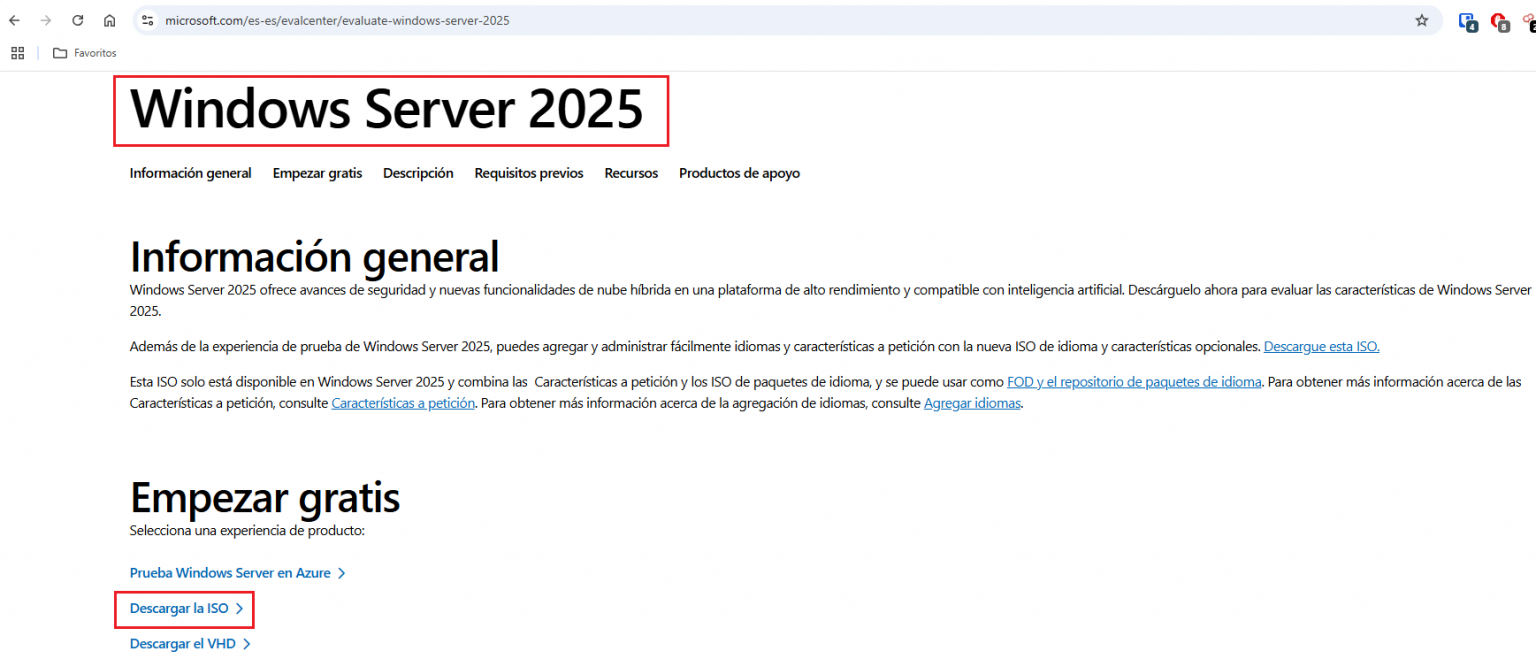 Convertir versión de evaluación MS Windows Server 2025 Standard a ...