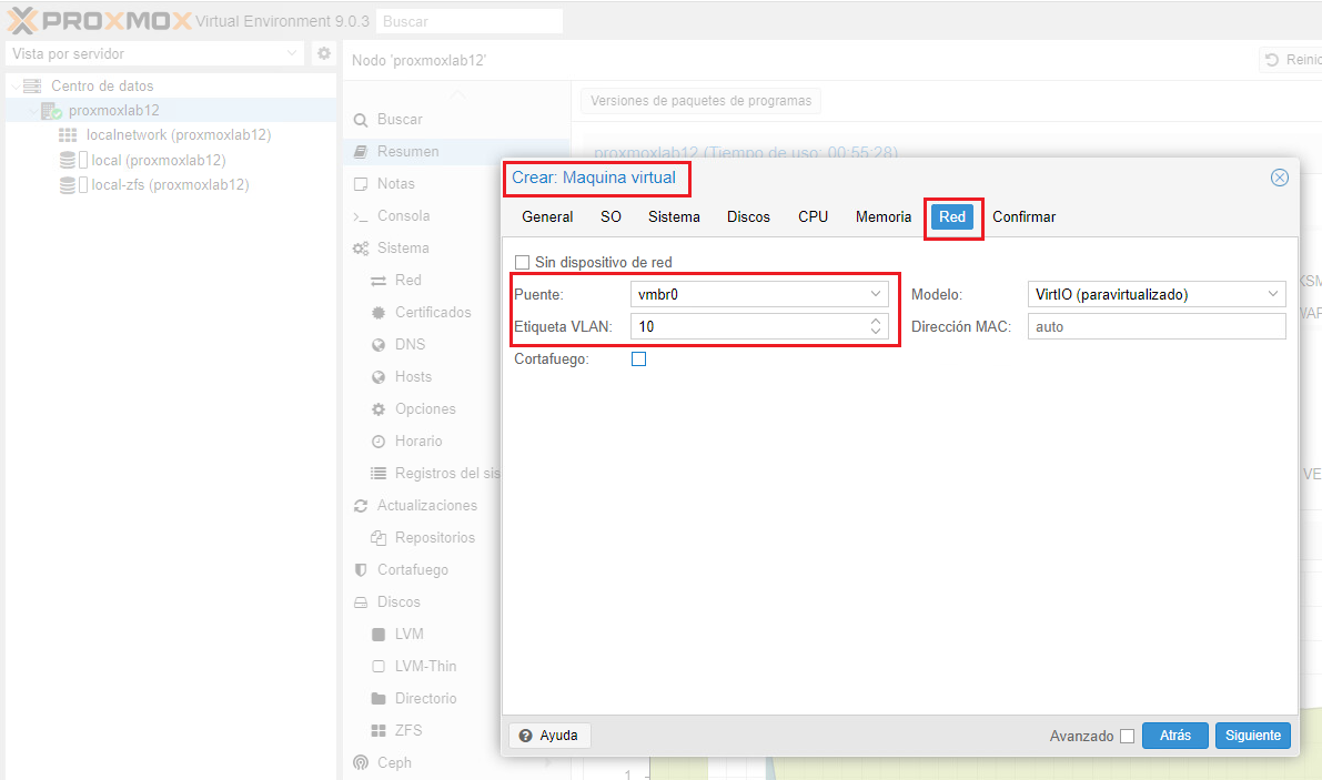Configuración de VLANs en redes Proxmox VE 9.0