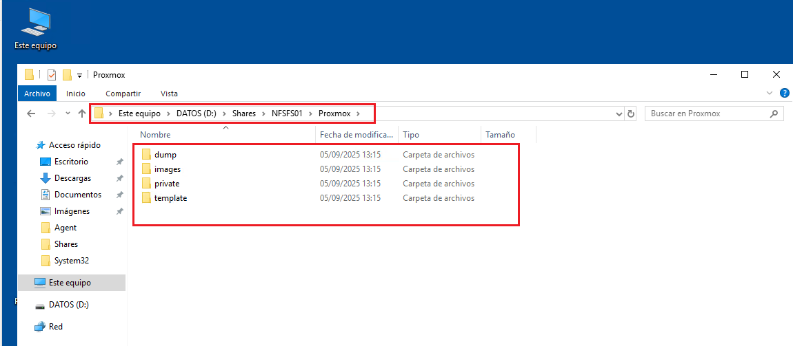 Agregar Almacenamiento NFS en Proxmox VE 9.0
