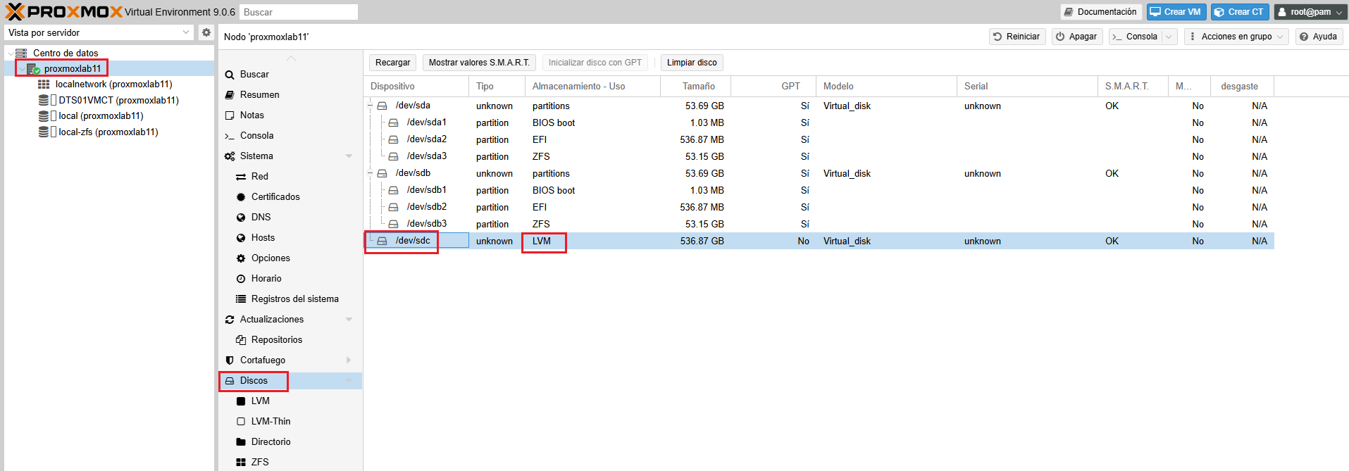Agregar Almacenamiento LVM o LVM-Thin en Proxmox VE 9.0