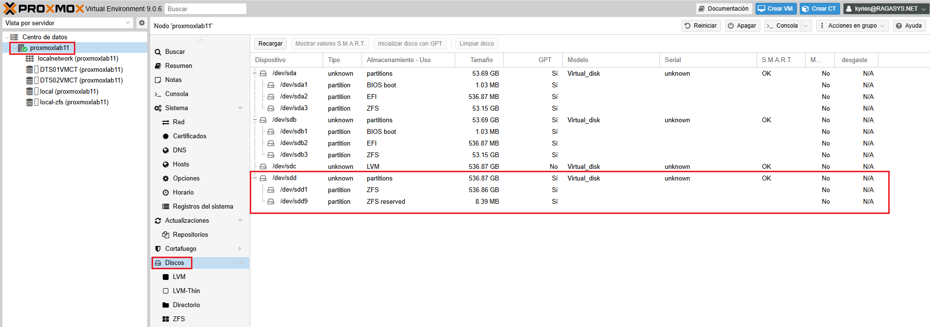 Aggiungere storage ZFS in Proxmox VE 9.0