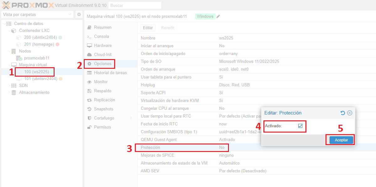 Despliegue máquina virtual Windows en Proxmox VE 9.0