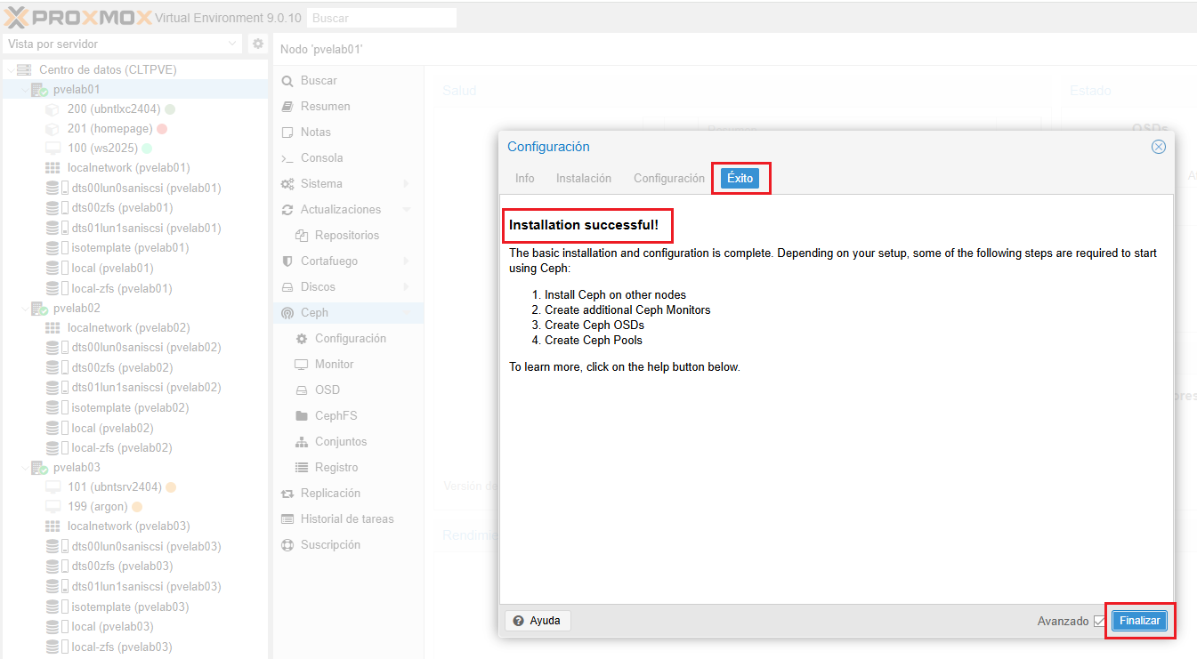 Instalación y configuración de Ceph en Proxmox VE - RAGASYS SISTEMAS
