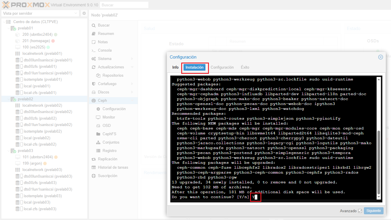 Instalación y configuración de Ceph en Proxmox VE - RAGASYS SISTEMAS