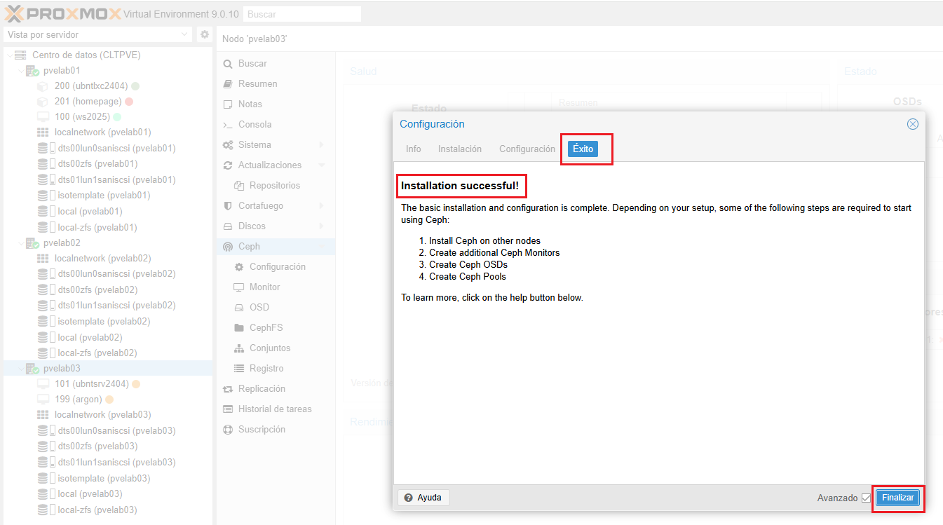 Instalación y configuración de Ceph en Proxmox VE - RAGASYS SISTEMAS