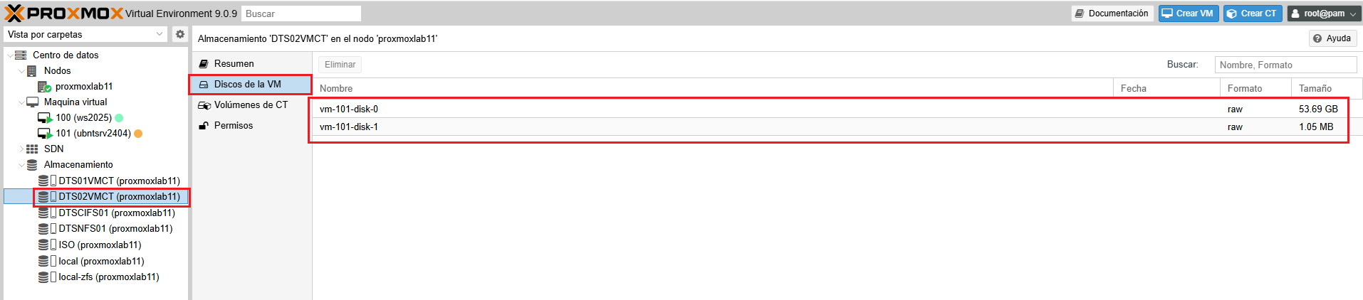 Mover discos virtuales de almacenamiento en Proxmox VE 9.0