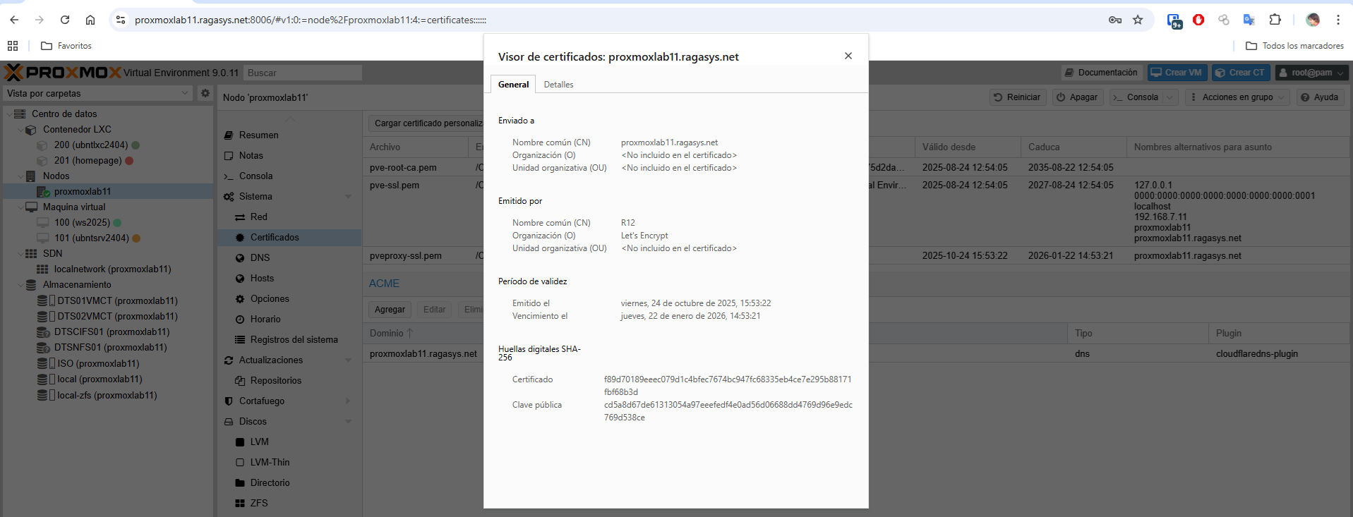 Agregar certificado SSL de Let’s Encrypt en Proxmox VE 9.0 DNS Provider Cloudflare